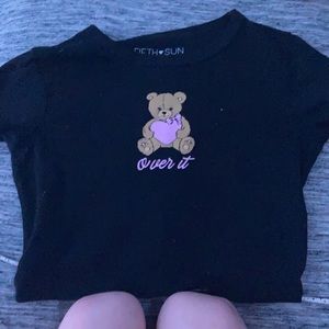 Xs black over it crop top